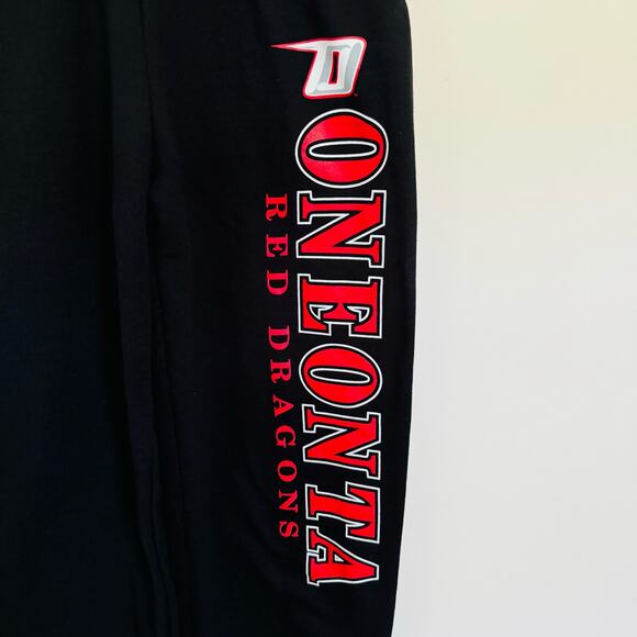 Champion Oneonta Red Dragons Mens Black Open Bottom Cotton Sweatpants Sz Medium - Picture 3 of 9